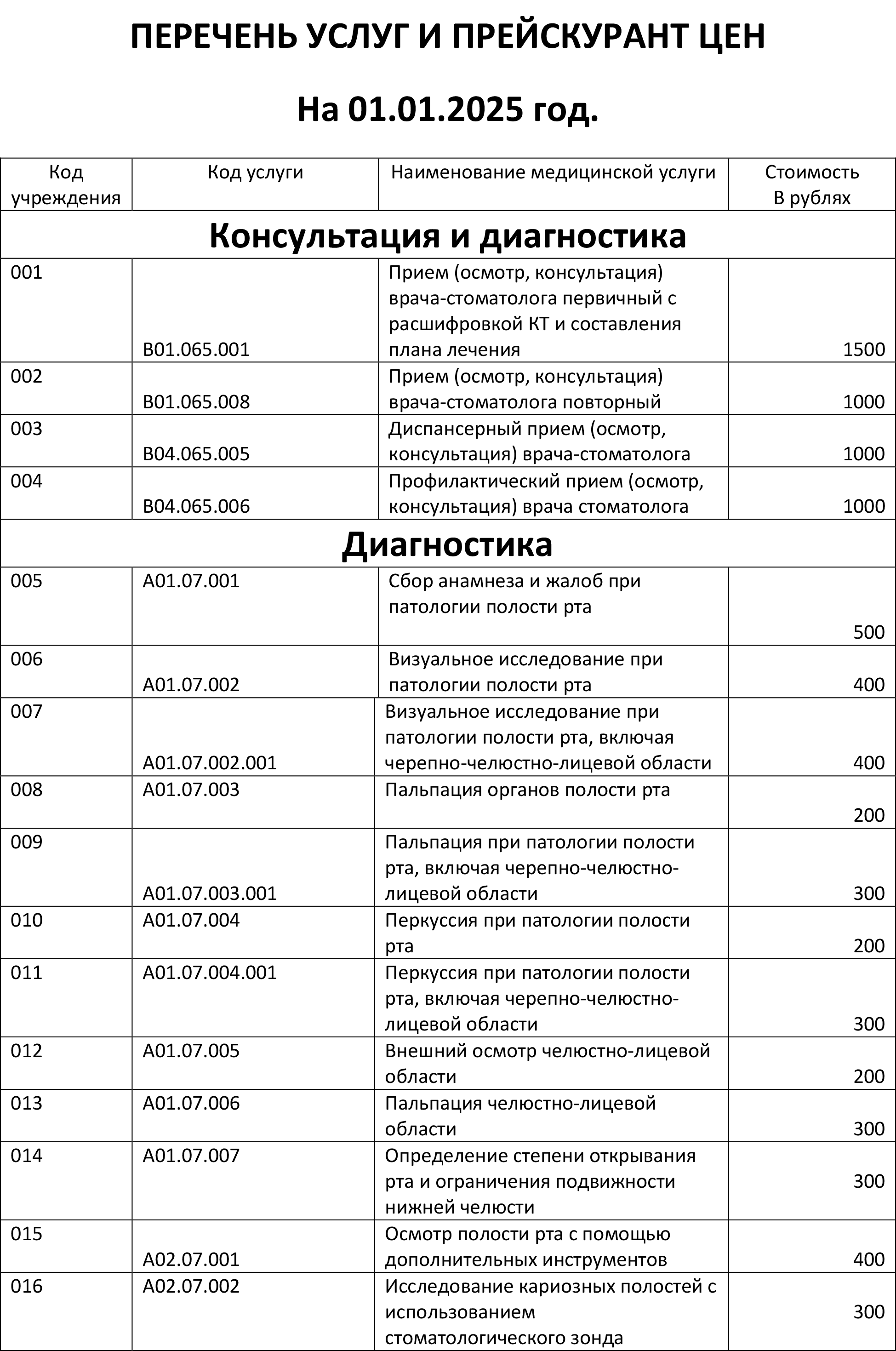 прайс 01.01.25г 1